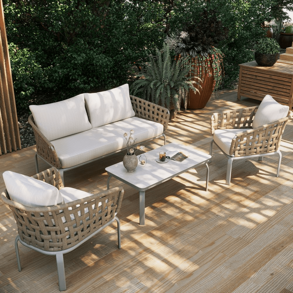 Solara Outdoor Lounge Chair — 75 cm Modern Wicker Armchair - Exclusivia