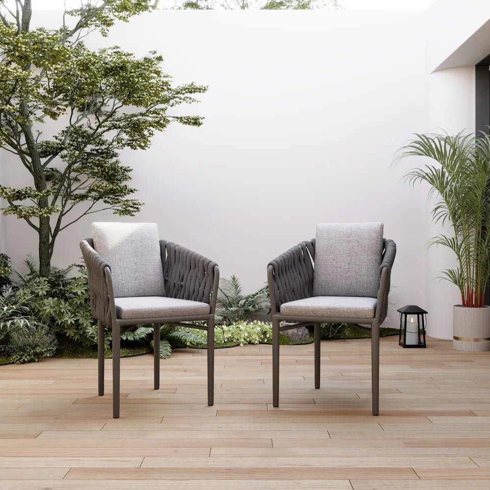 Solaro 60 cm Outdoor Wicker Chair — Set of 2 - Exclusivia