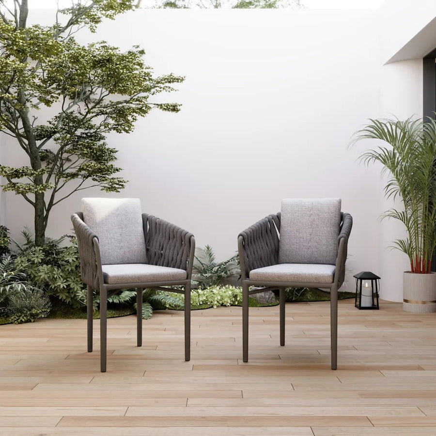 Solaro 60 cm Outdoor Wicker Chair — Set of 2 - Exclusivia