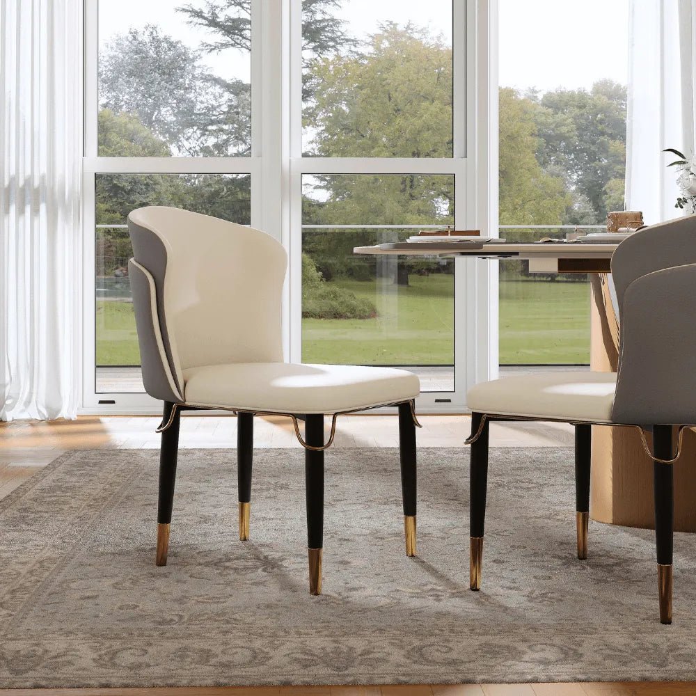 Solena Pair of Modern Upholstered Dining Chairs - Exclusivia