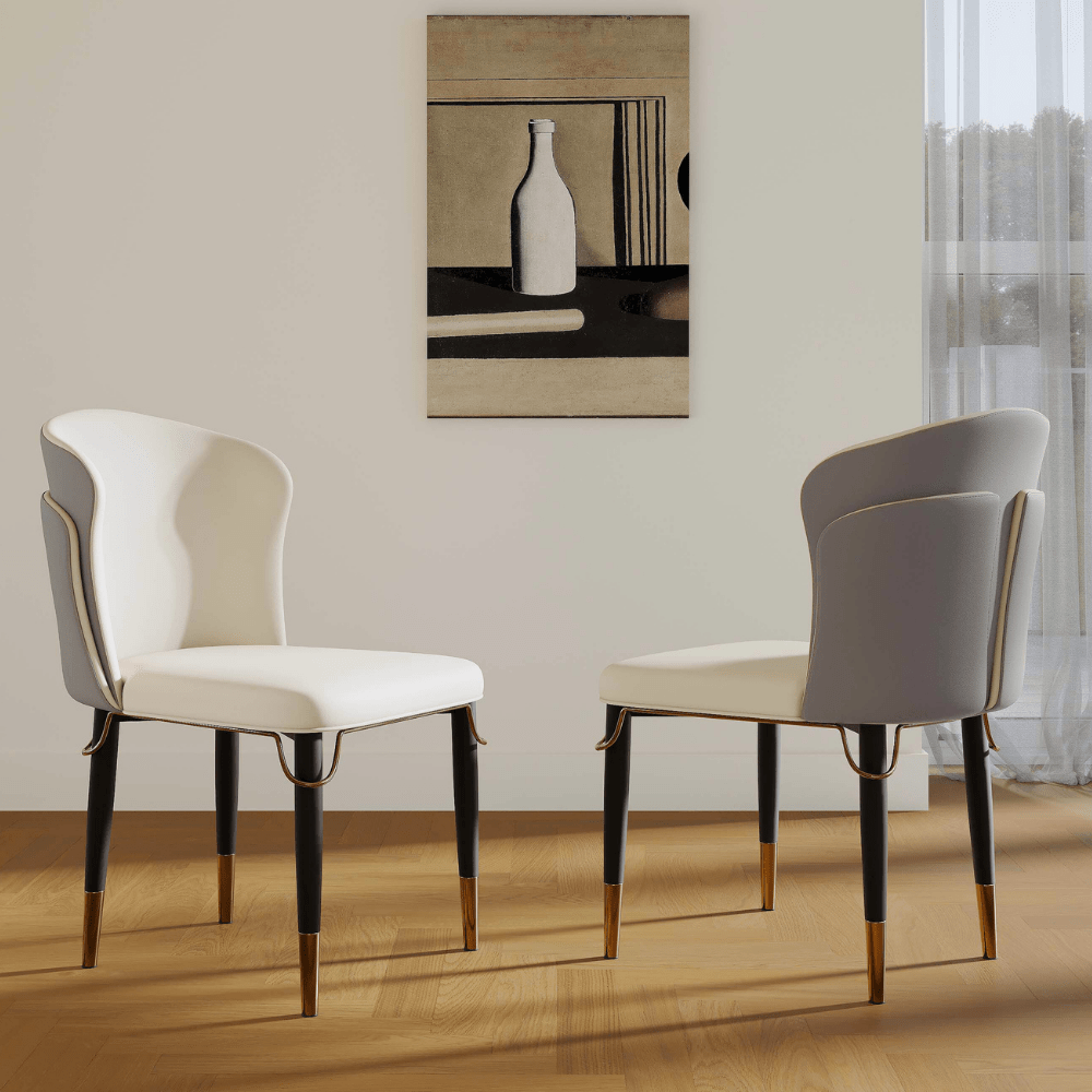 Solena Pair of Modern Upholstered Dining Chairs - Exclusivia