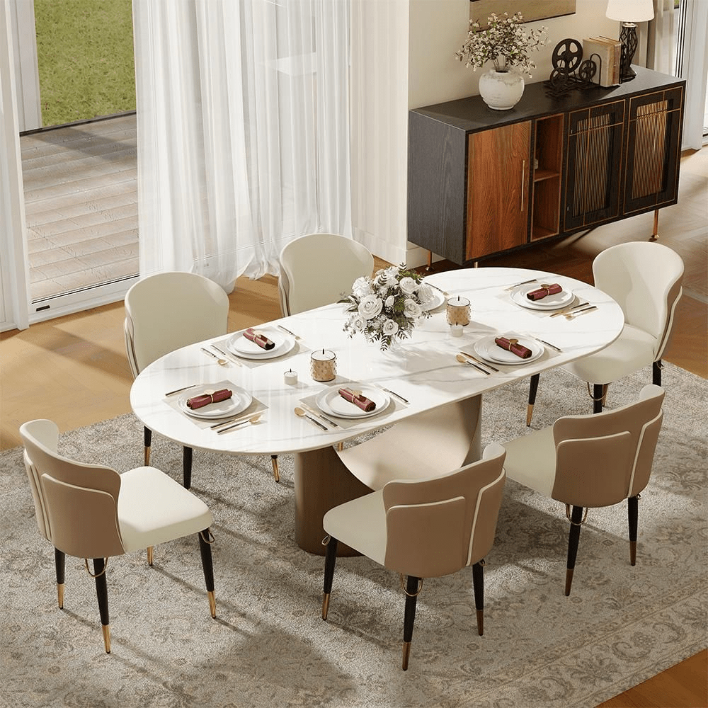 Solena Pair of Modern Upholstered Dining Chairs - Exclusivia