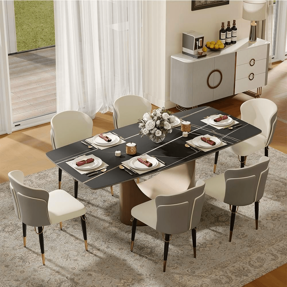 Solena Pair of Modern Upholstered Dining Chairs - Exclusivia