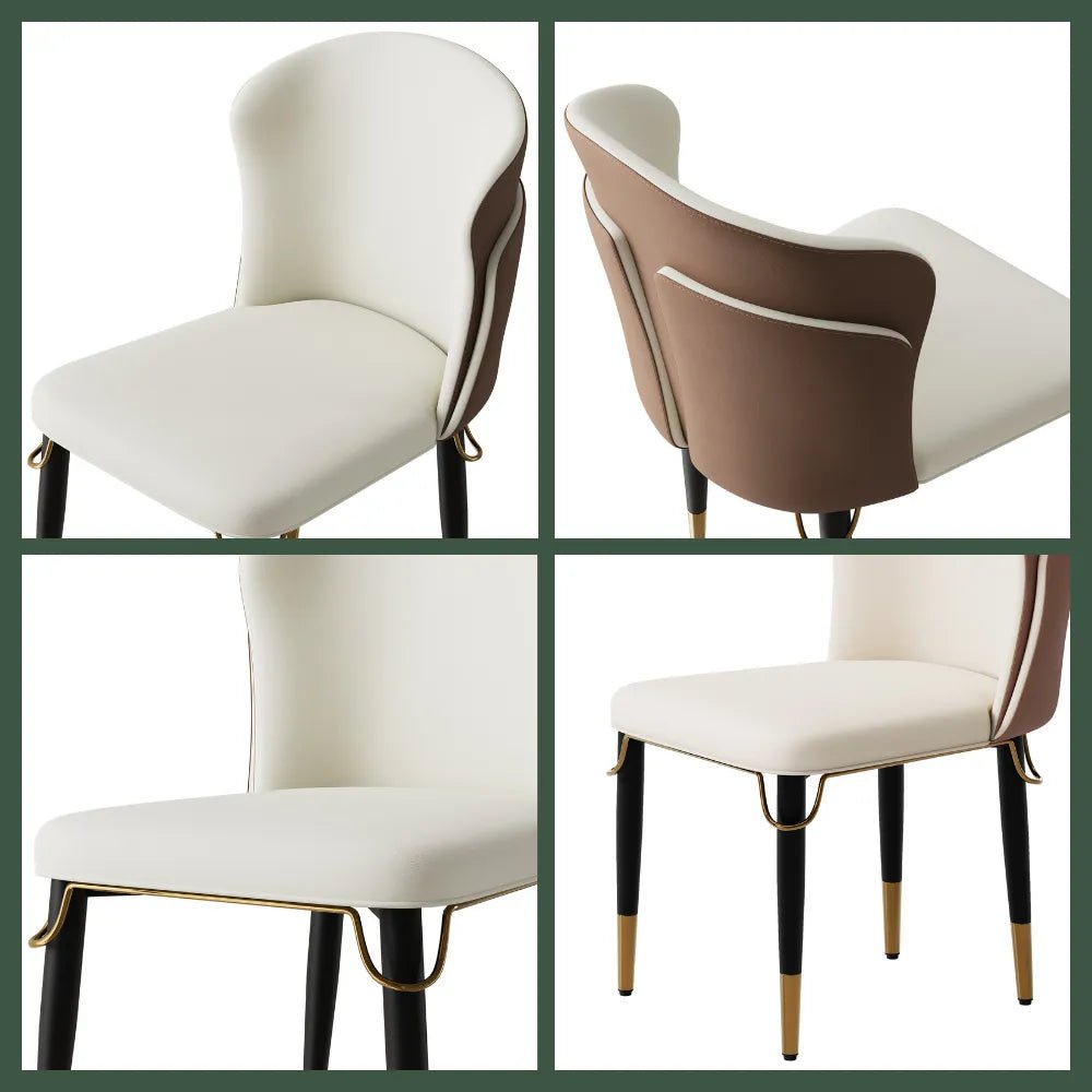 Solena Pair of Modern Upholstered Dining Chairs - Exclusivia