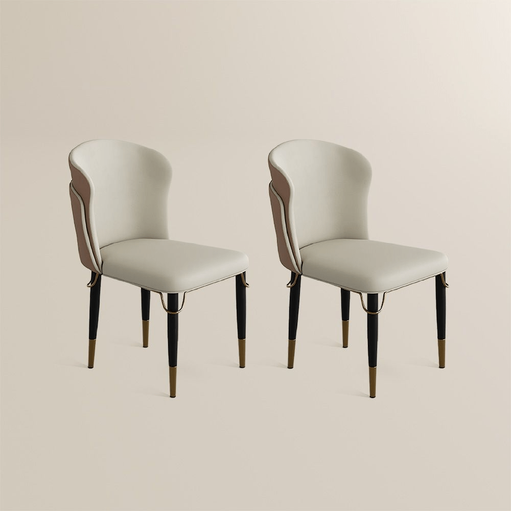 Solena Pair of Modern Upholstered Dining Chairs - Exclusivia