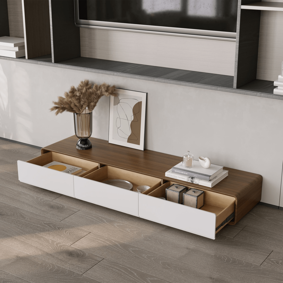 Sollin Modern Wood TV Stand - Exclusivia