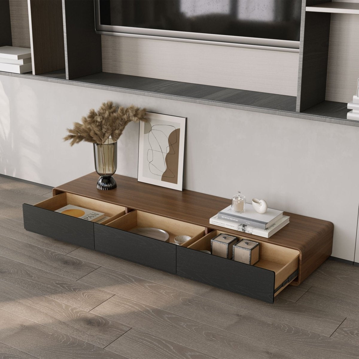 Sollin Modern Wood TV Stand - Exclusivia