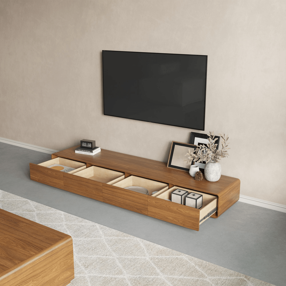 Sollin Modern Wood TV Stand - Exclusivia