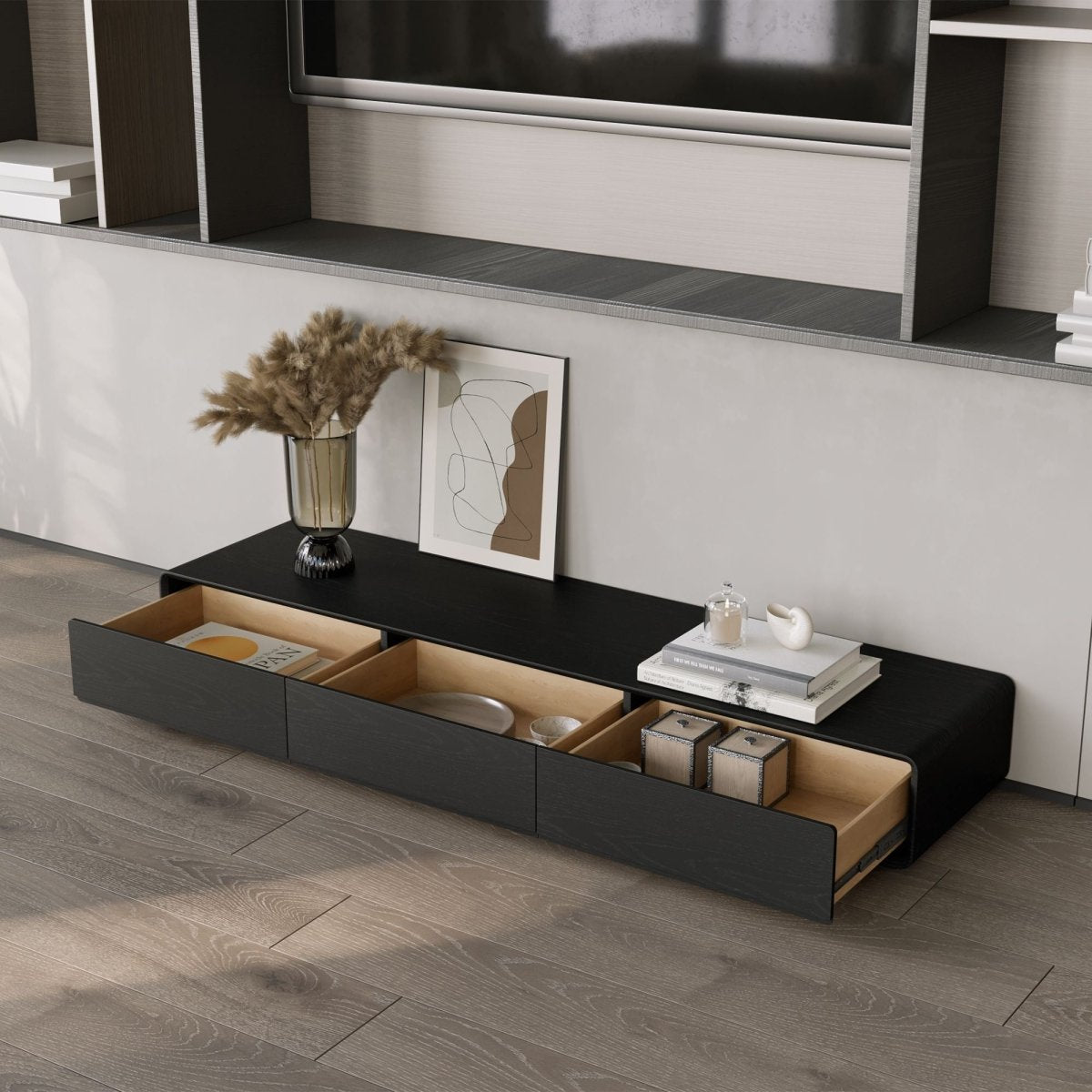 Sollin Modern Wood TV Stand - Exclusivia