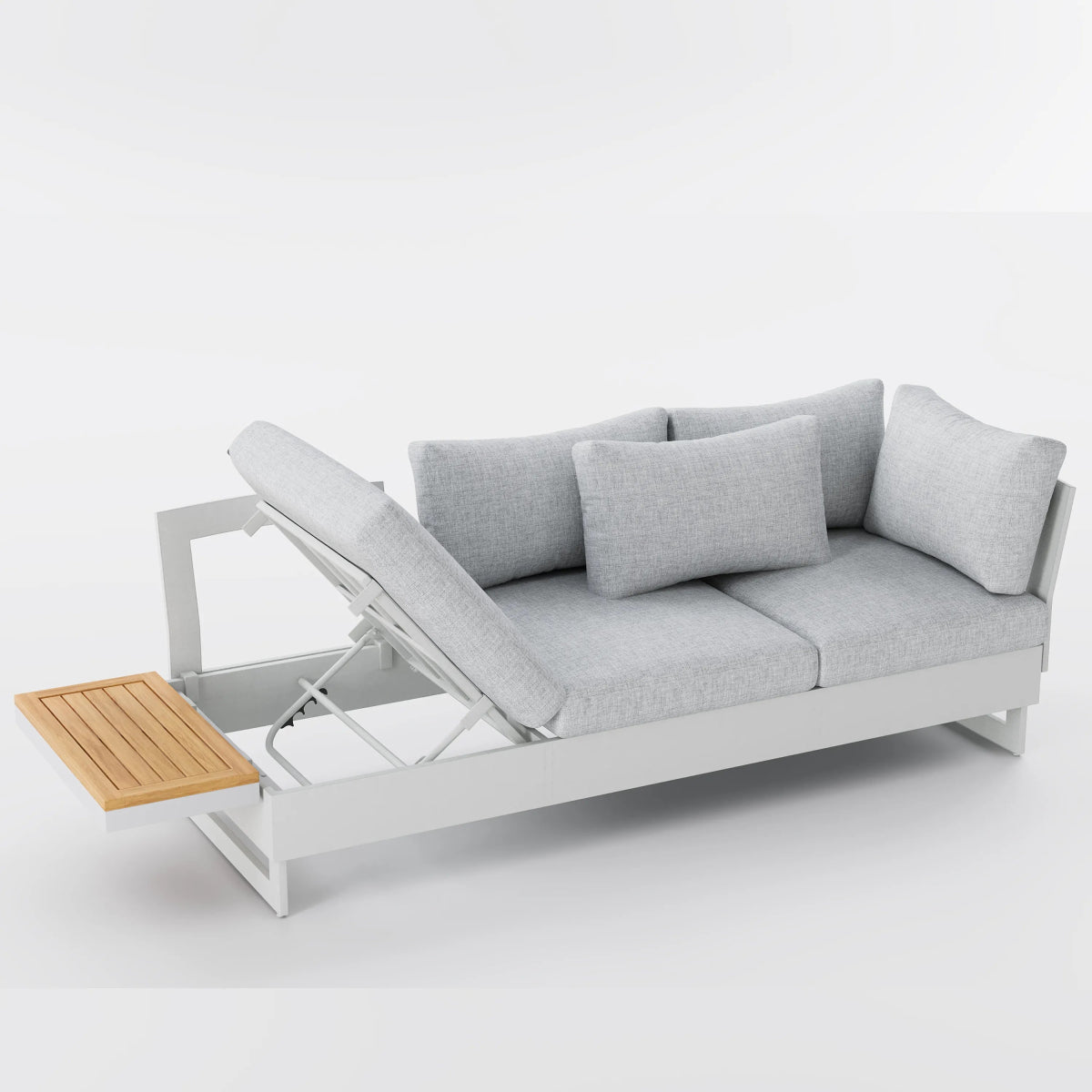 Solterra 245 cm Outdoor Reclining Sofa with Side Table - Exclusivia