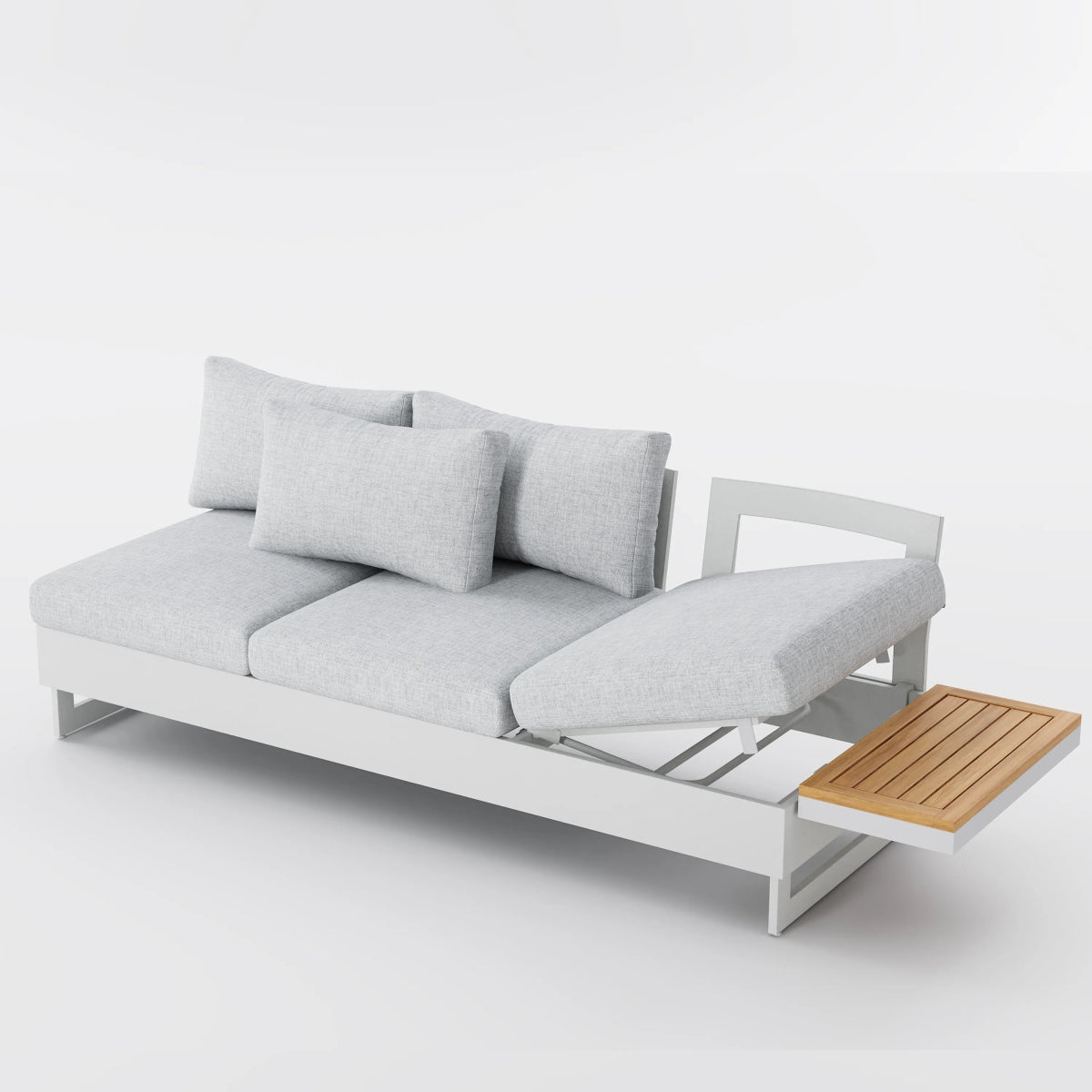 Solterra 245 cm Outdoor Reclining Sofa with Side Table - Exclusivia