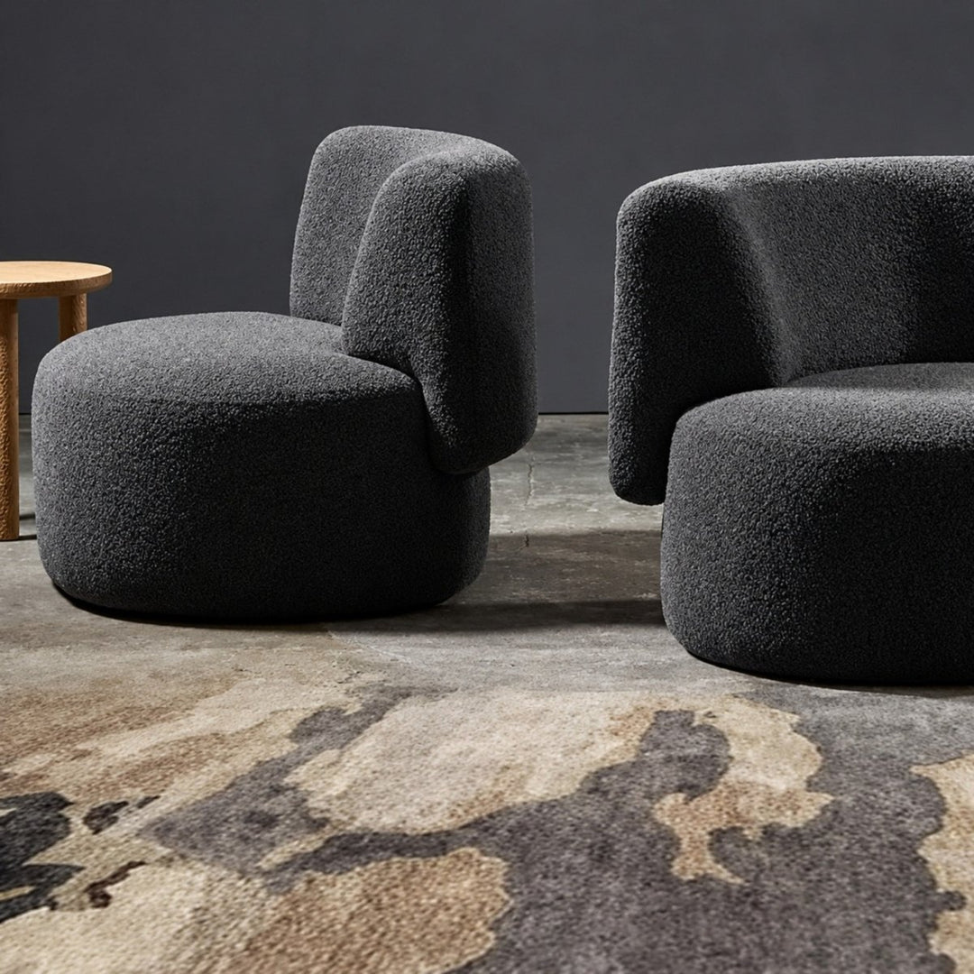 SOLVEA Modern Curved Boucle Sofa - Exclusivia