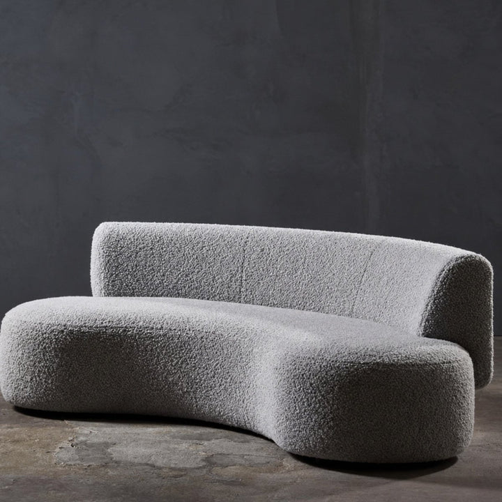 SOLVEA Modern Curved Boucle Sofa - Exclusivia