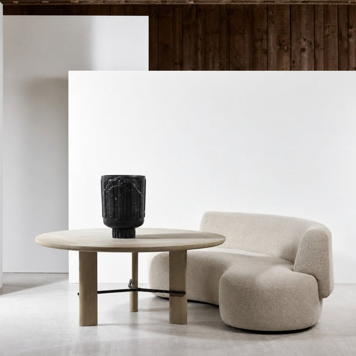 SOLVEA Modern Curved Boucle Sofa - Exclusivia