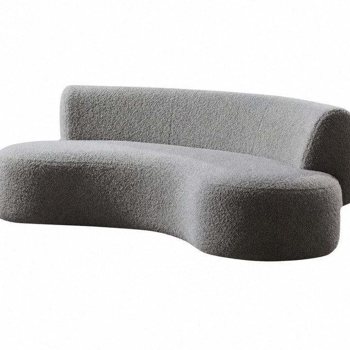 SOLVEA Modern Curved Boucle Sofa - Exclusivia