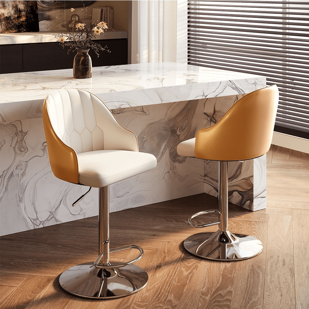 Sorelle Adjustable PU Leather Bar Stools — Set of 2 - Exclusivia