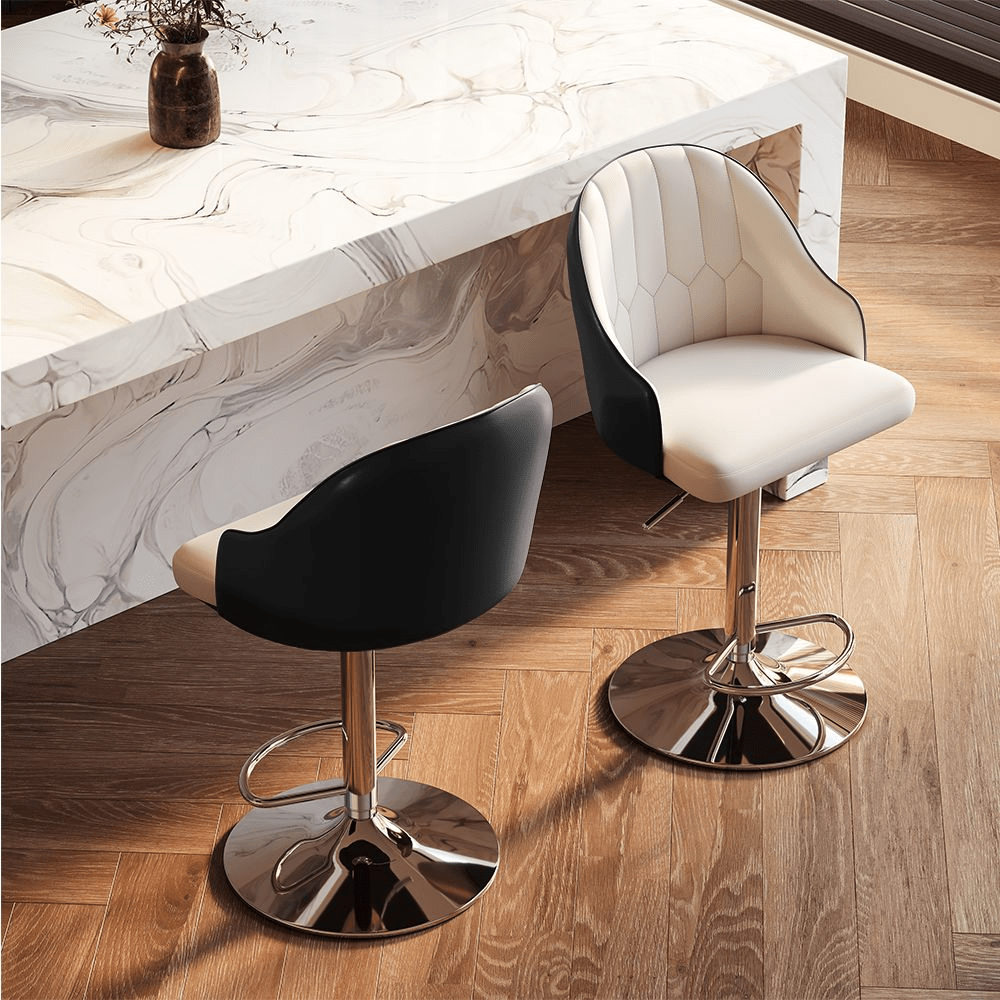 Sorelle Adjustable PU Leather Bar Stools — Set of 2 - Exclusivia