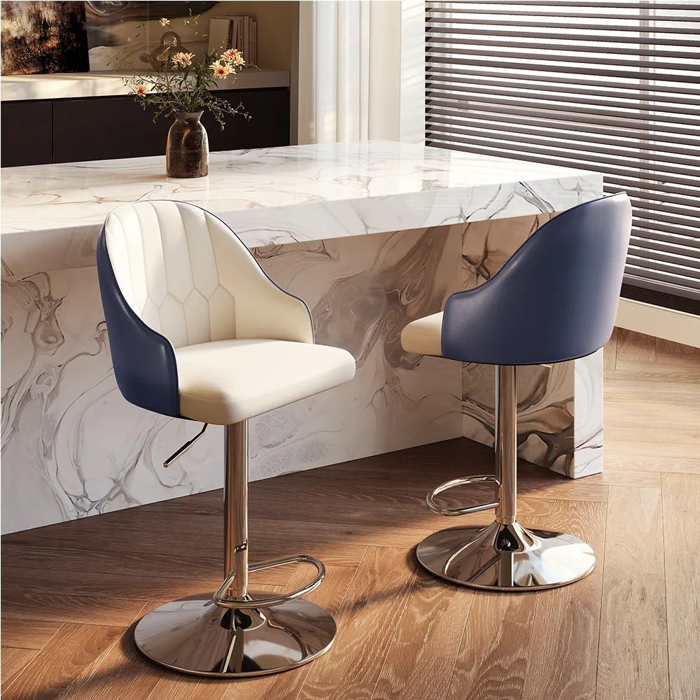Sorelle Adjustable PU Leather Bar Stools — Set of 2 - Exclusivia