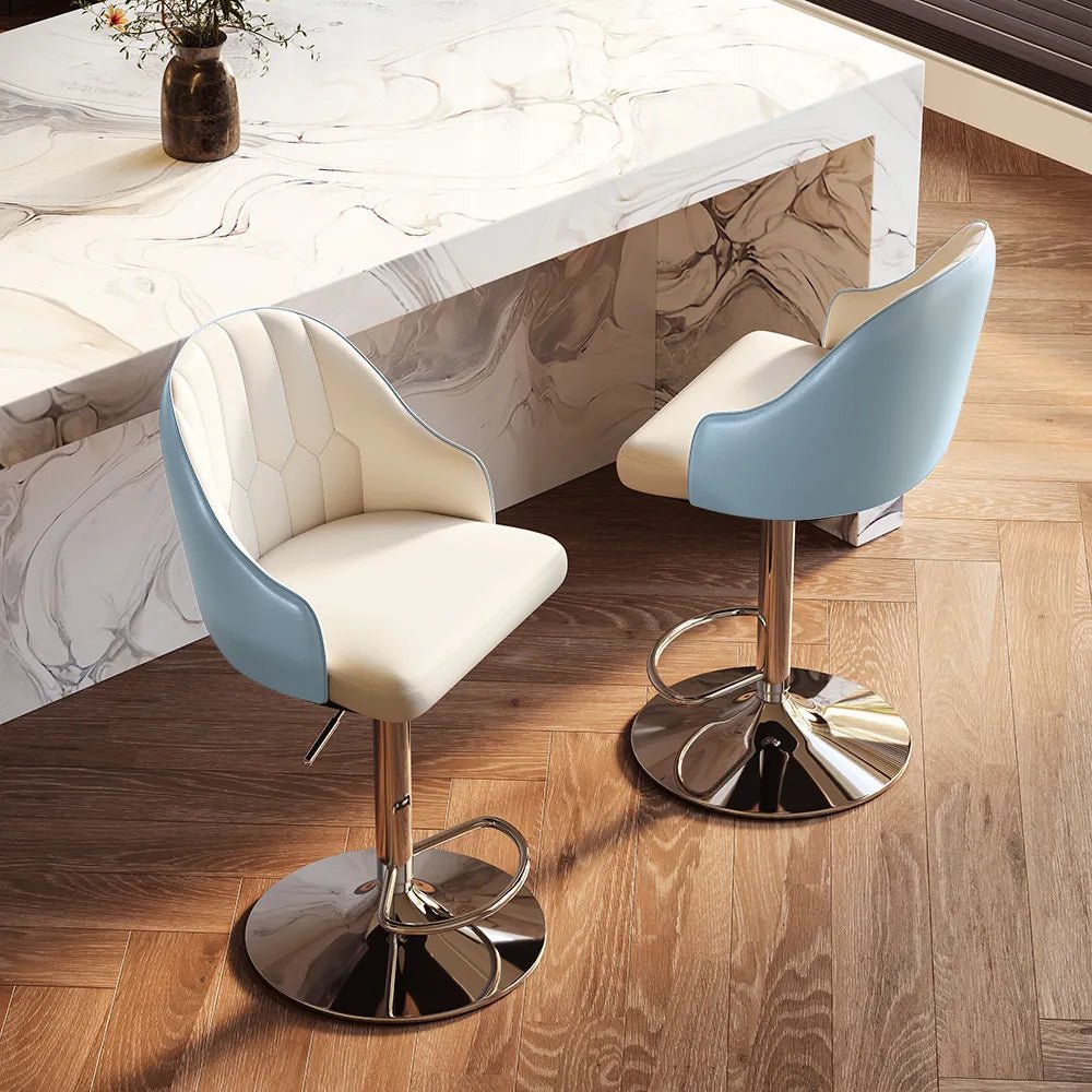 Sorelle Adjustable PU Leather Bar Stools — Set of 2 - Exclusivia