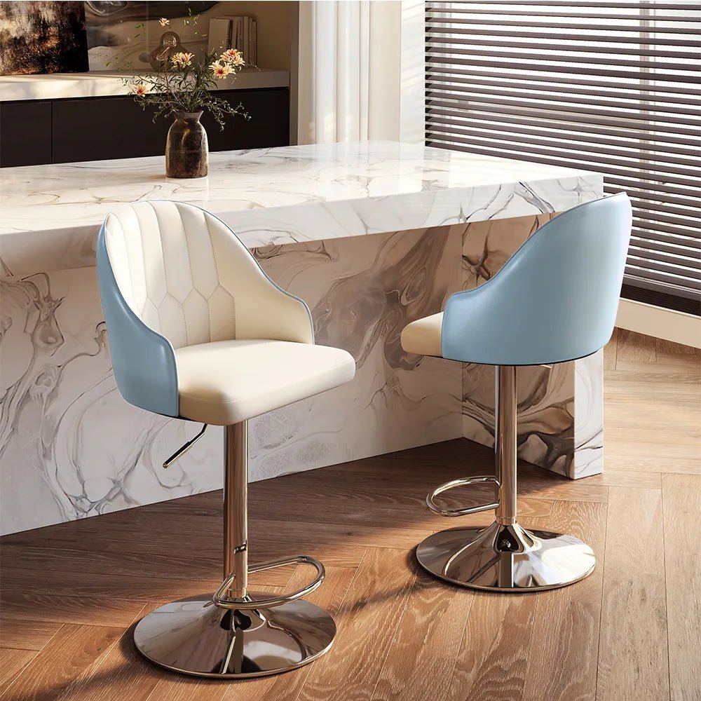 Sorelle Adjustable PU Leather Bar Stools — Set of 2 - Exclusivia