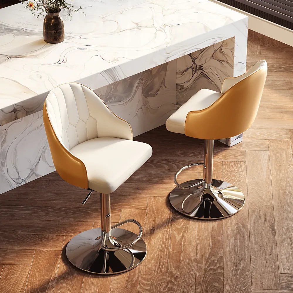 Sorelle Adjustable PU Leather Bar Stools — Set of 2 - Exclusivia