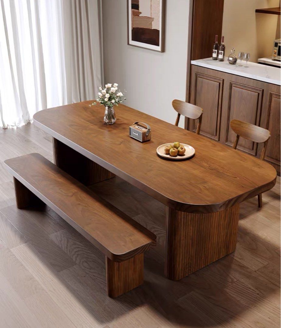 MORLEN Rustic Solid Wood Dining Table