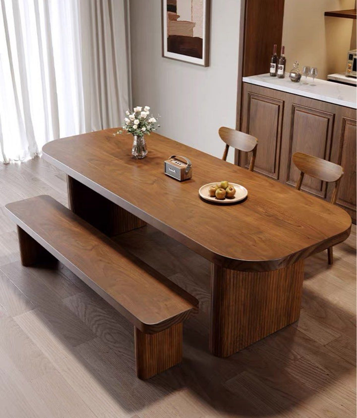 MORLEN Rustic Solid Wood Dining Table