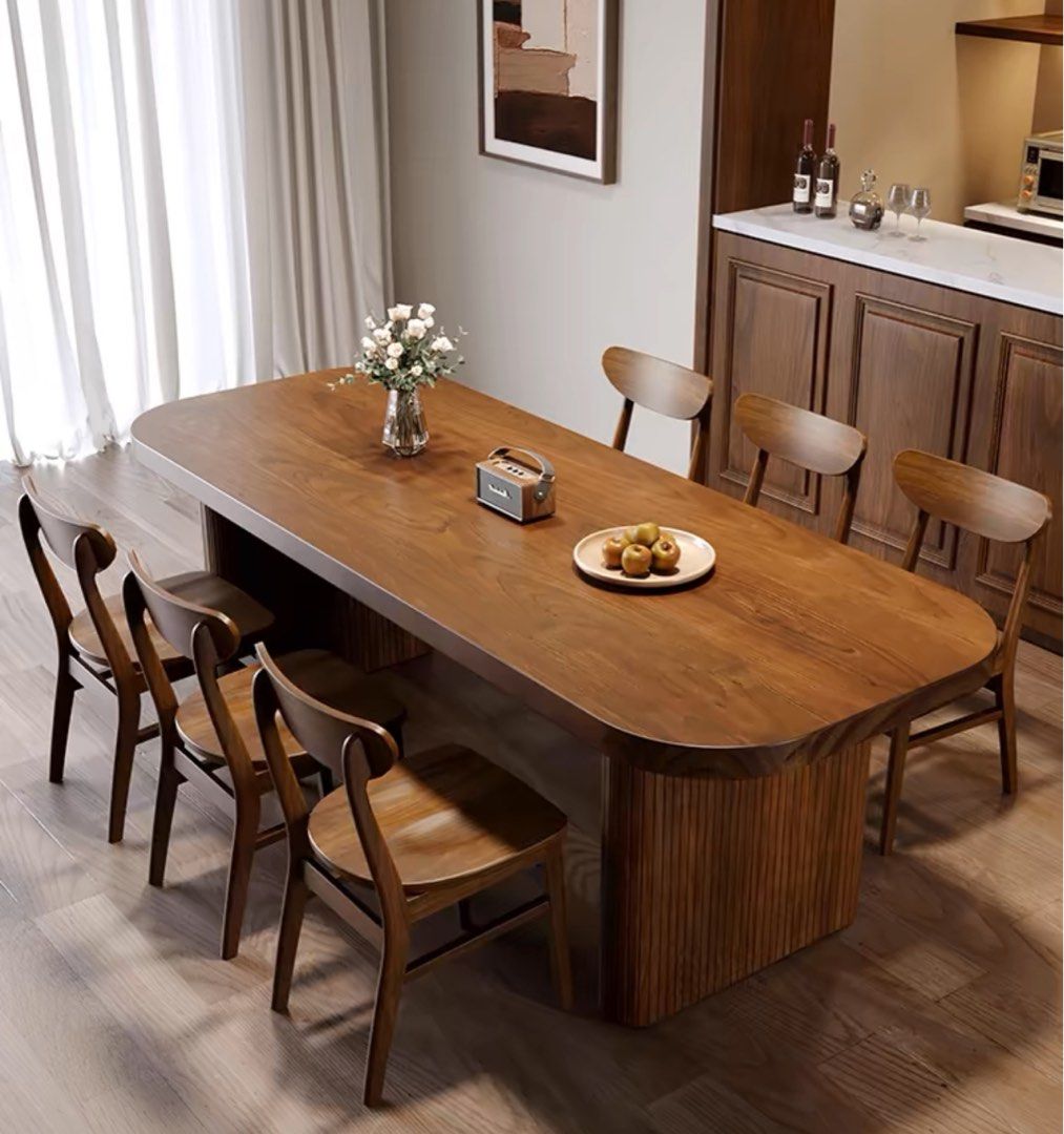 MORLEN Rustic Solid Wood Dining Table