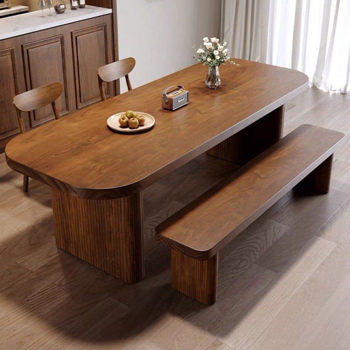 MORLEN Rustic Solid Wood Dining Table