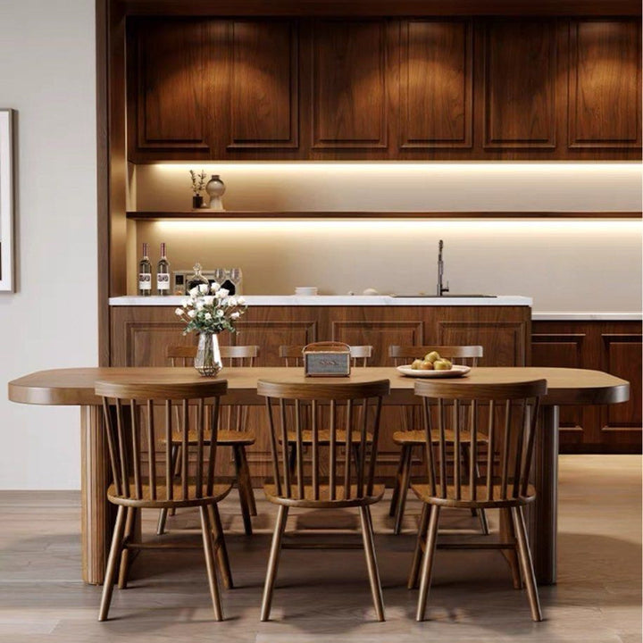 MORLEN Rustic Solid Wood Dining Table