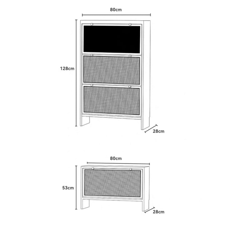 Streetline Solid Wood Ultra Thin Shoe Cabinet - Exclusivia