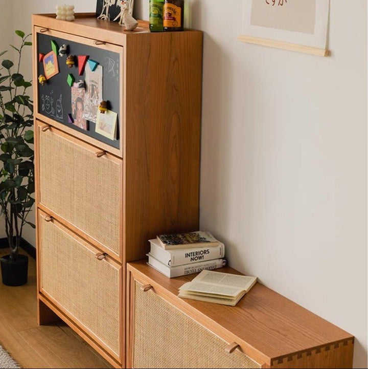 Streetline Solid Wood Ultra Thin Shoe Cabinet - Exclusivia