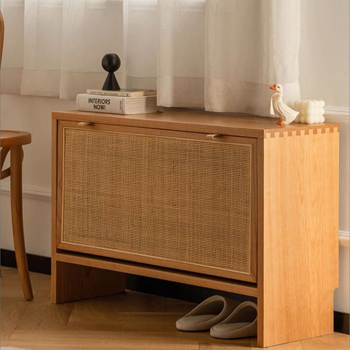 Streetline Solid Wood Ultra Thin Shoe Cabinet - Exclusivia