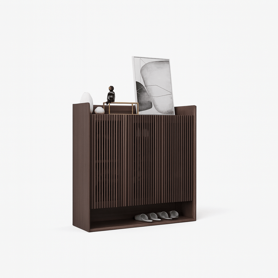 STRUT Rustic Solid Wood Shoe Cabinet - Exclusivia