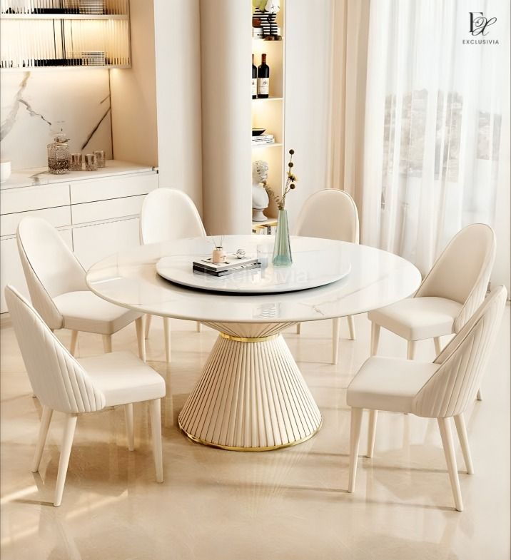 TARA Modern Sintered Stone Round Dining Table - Exclusivia