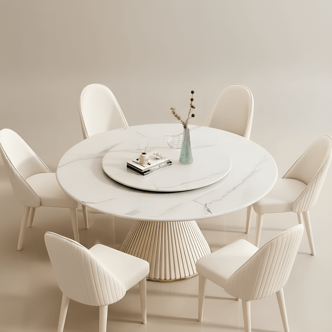 TARA Modern Sintered Stone Round Dining Table - Exclusivia
