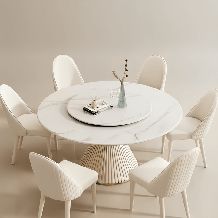 TARA Modern Sintered Stone Round Dining Table - Exclusivia