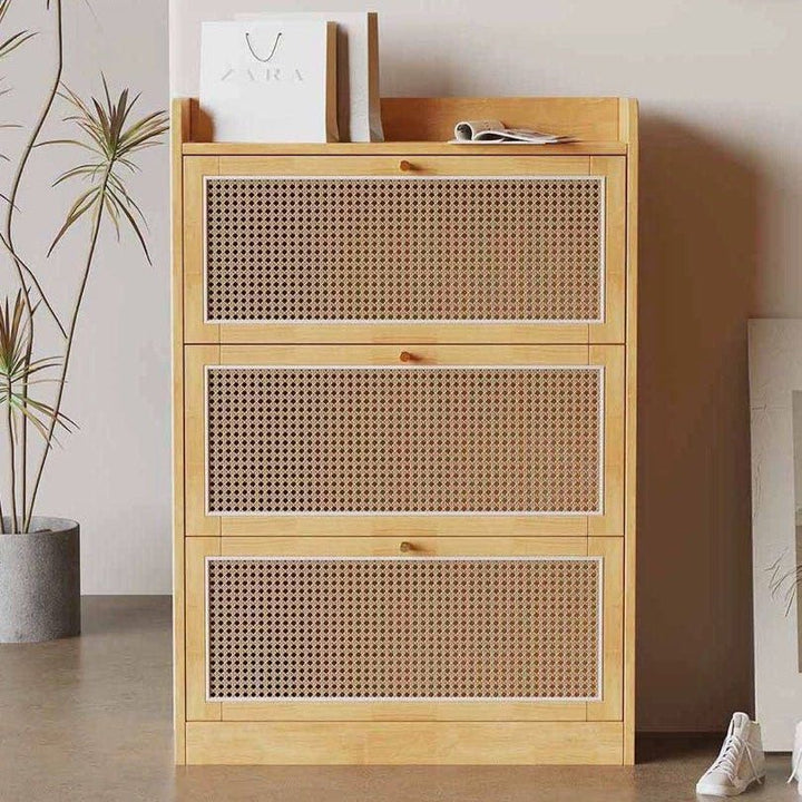 TAVEX Rattan Slim Shoe Cabinet - Exclusivia