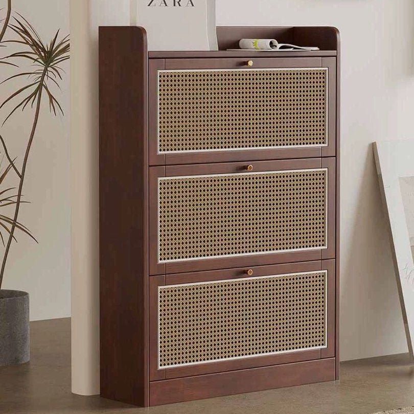 TAVEX Rattan Slim Shoe Cabinet - Exclusivia