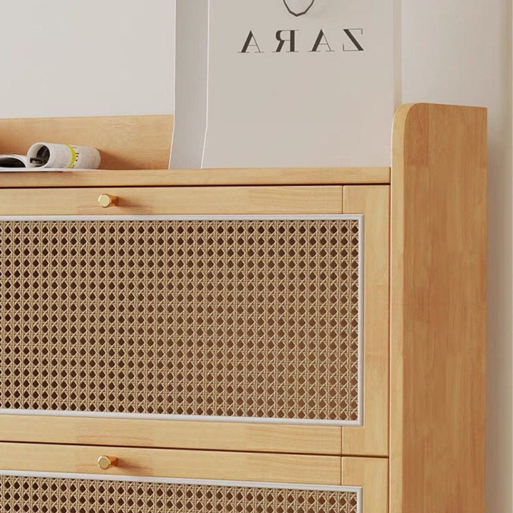 TAVEX Rattan Slim Shoe Cabinet - Exclusivia