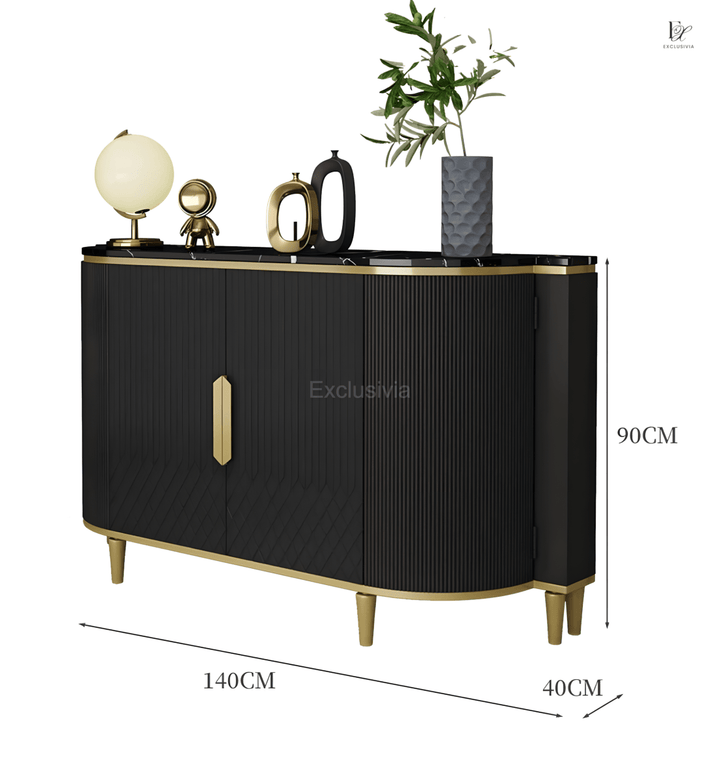TEMPEST Contemporary sideboard in white/dark grey - Exclusivia