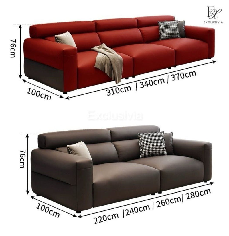 TEZA Modern Genuine Leather Sofa - Exclusivia