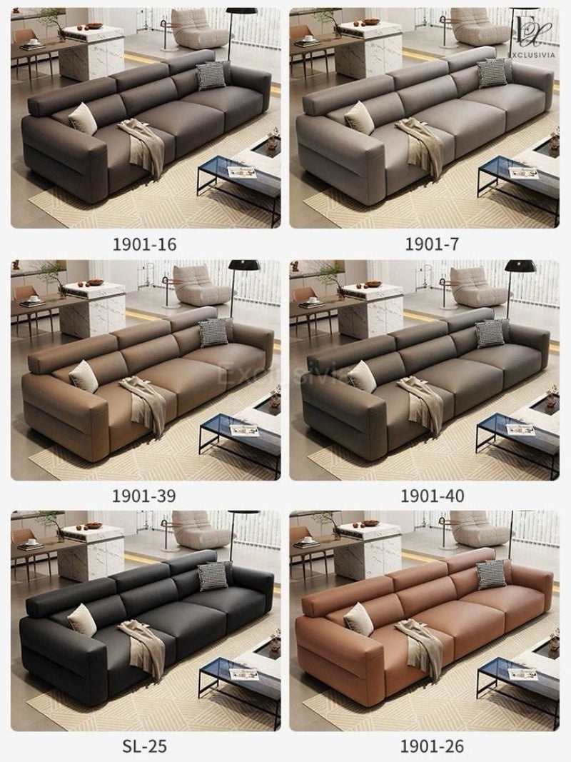 TEZA Modern Genuine Leather Sofa - Exclusivia