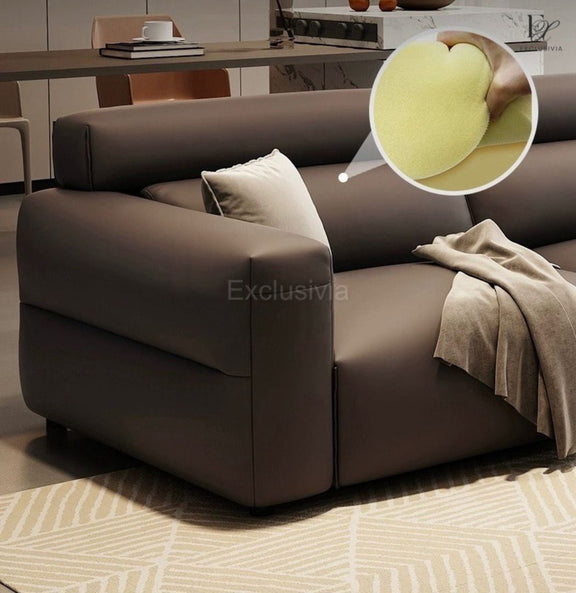 TEZA Modern Genuine Leather Sofa - Exclusivia