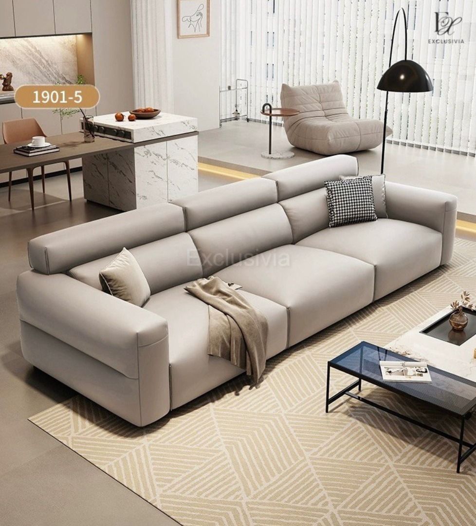 TEZA Modern Genuine Leather Sofa - Exclusivia