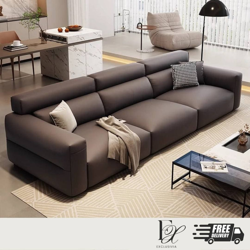 TEZA Modern Genuine Leather Sofa - Exclusivia