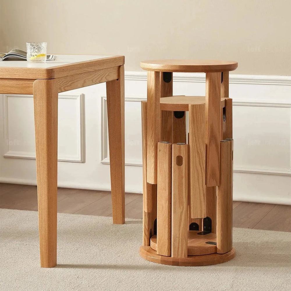 The BRIS Oak Wood Stackable Stool - Exclusivia