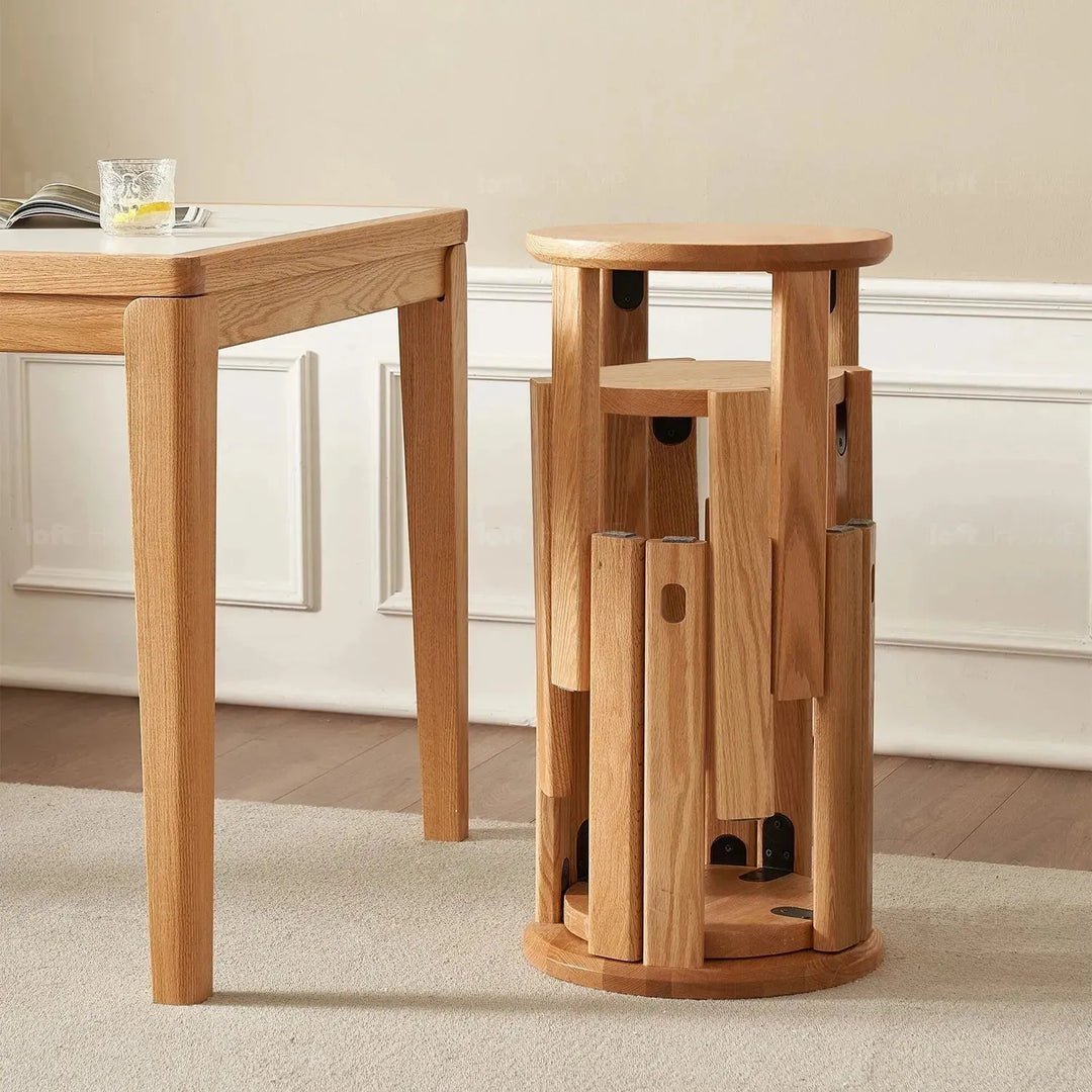 The BRIS Oak Wood Stackable Stool - Exclusivia