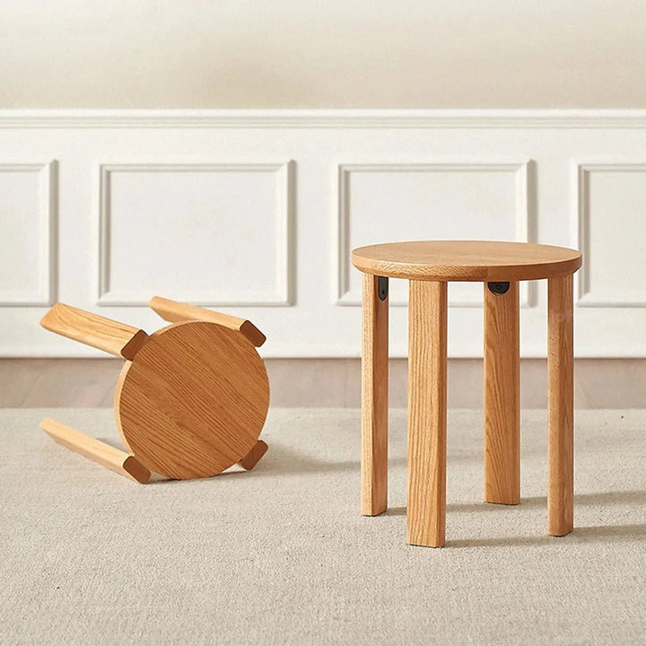 The BRIS Oak Wood Stackable Stool - Exclusivia