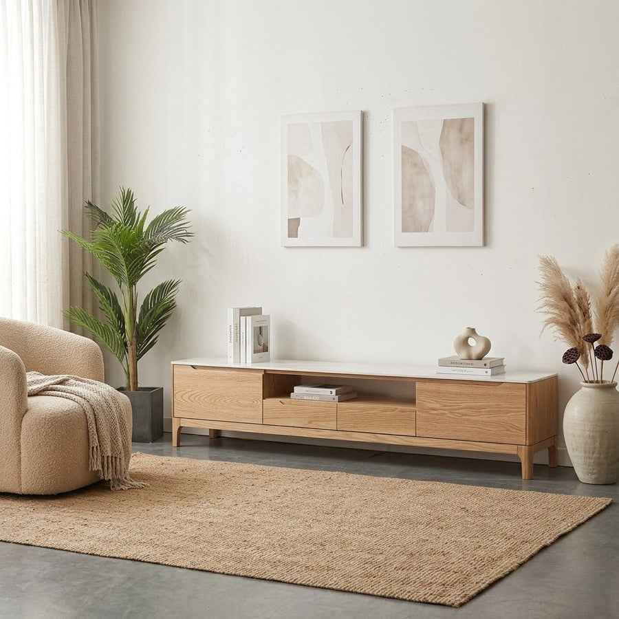 Tommer Solid Oak TV Console - Exclusivia
